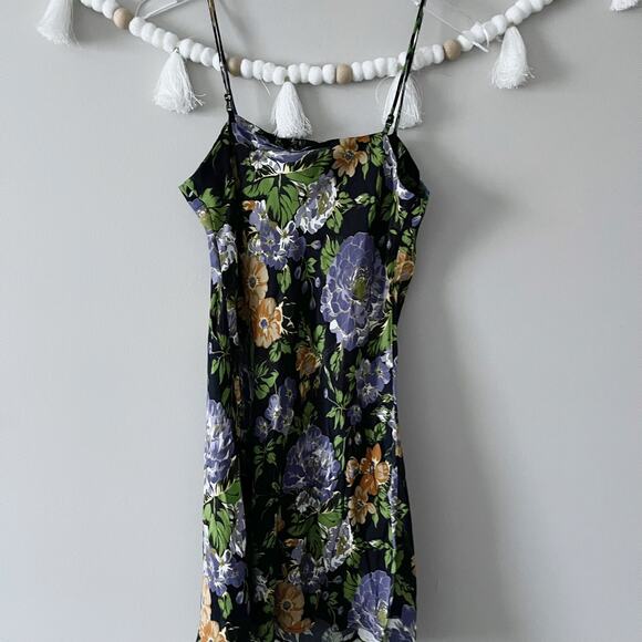 NEW Farm Rio Capri Floral Sleeveless Mini Slipdress Square Neck Black Size Small - Picture 7 of 8